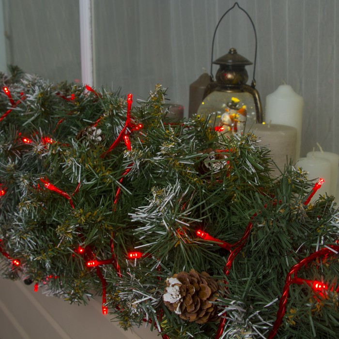 Гирлянда "Метраж" улич. УМС, 10 м, Н.К., 2W LED-100-24В, БЕЗ контр., КРАСНЫЙ