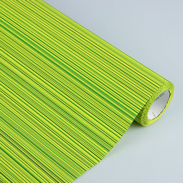 Бумага упаковочная крафт "Полоски люкс", зелёная, 0.5 х 10 м