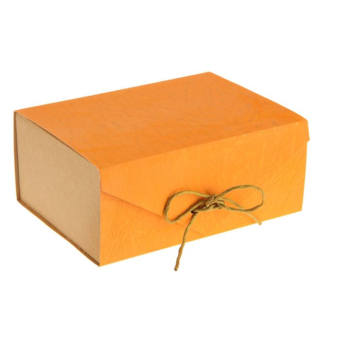 Коробка подарочная "Эко люкс", ярко-оранжевая, 18 х 13 х 7.5 см