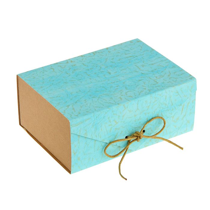 Коробка подарочная "Эко люкс", бирюзовая, 18 х 13 х 7.5 см
