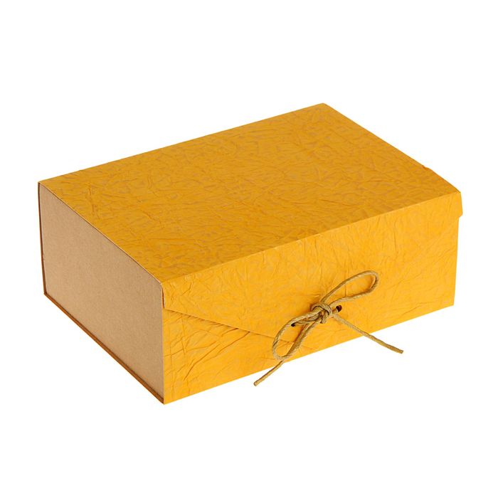 Коробка подарочная "Эко люкс", тыквенная, 21 х 15 х 8 см