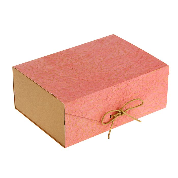 Коробка подарочная "Эко люкс", светло-розовая, 21 х 15 х 8 см