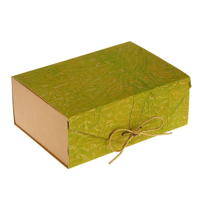 Коробка подарочная "Эко люкс", желтое карри, 21 х 15 х 8 см