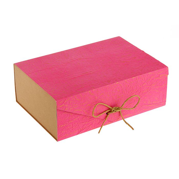 Коробка подарочная "Эко люкс", ярко-розовая, 24.5 х 17 х 8.5 см
