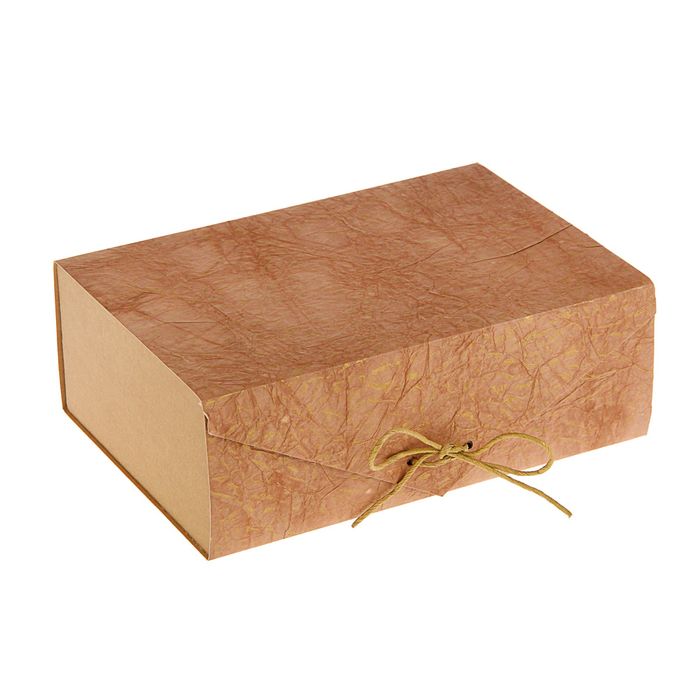 Коробка подарочная "Эко люкс", светло-коричневая, 24.5 х 17 х 8.5 см