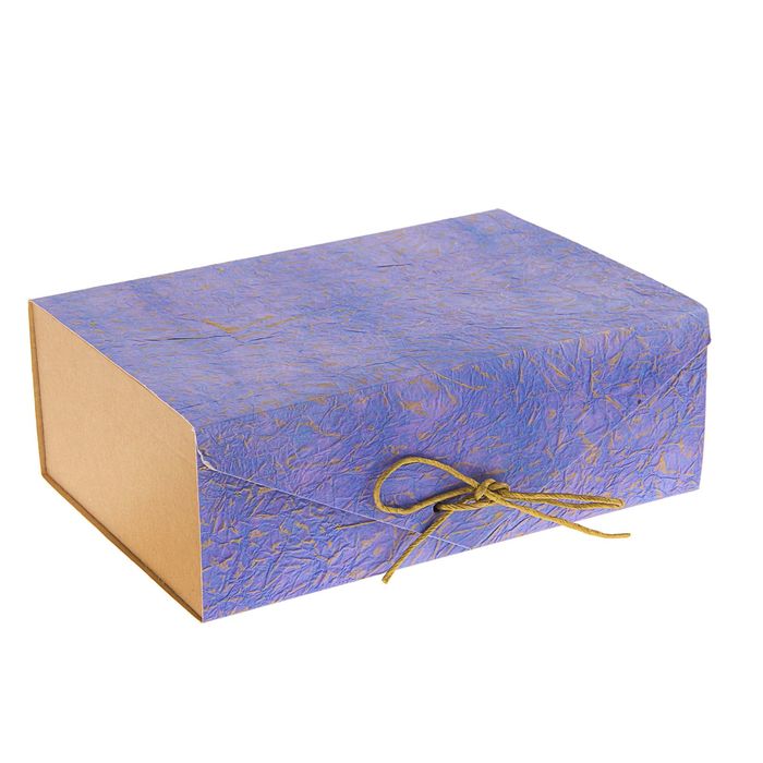 Коробка подарочная "Эко люкс", сиреневая, 24.5 х 17 х 8.5 см
