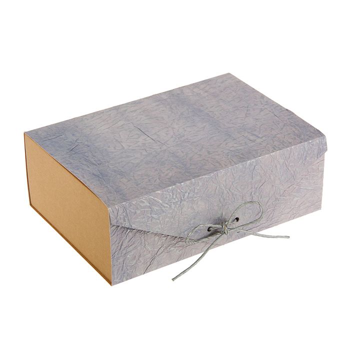 Коробка подарочная "Эко люкс", серая, 24.5 х 17 х 8.5 см