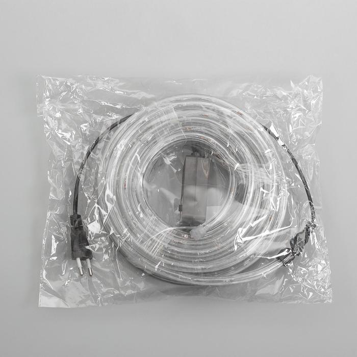 LED шнур 10 мм, круглый, 5 м, чейзинг, 2W-LED/м-24-220V, с контр. 8р, БЕЛЫЙ