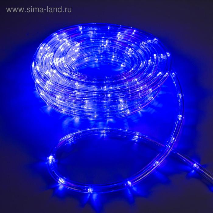 Световой шнур Luazon Lighting 10 мм, IP65, 10 м, 24 LED/м, 220 В, 8 режимов, свечение синее новогодние украшения luazon lighting led шнур круглый 8 режимов 5 м