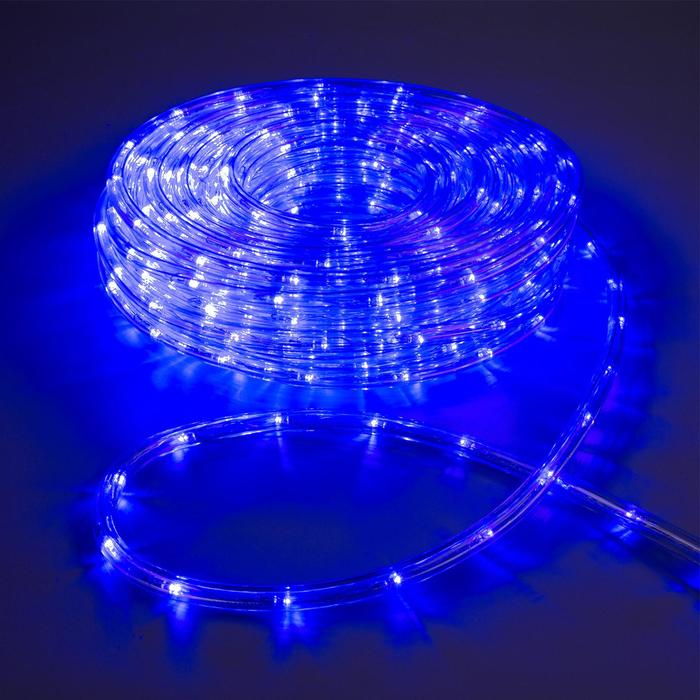 Световой шнур Luazon Lighting 10 мм, IP44, 20 м, 24 LEDм, 220 В, 8 режимов, свечение синее