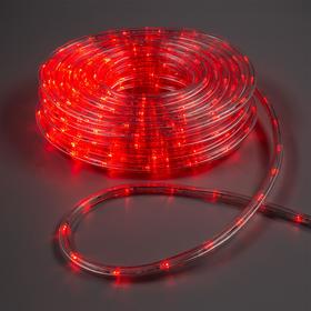 LED шнур 10 мм, круглый, 20 м, чейзинг, 2W-LED/м-24-220V, с контр. 8р, КРАСНЫЙ