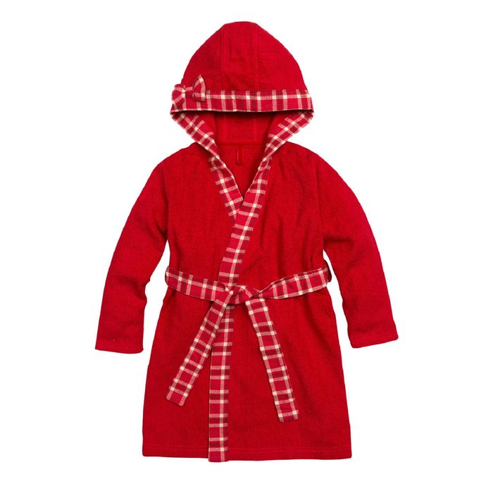Халат для девочки, рост 104 см, цвет красный