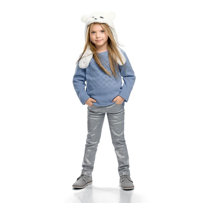 Брюки для девочки, рост 116 см, цвет серебряный