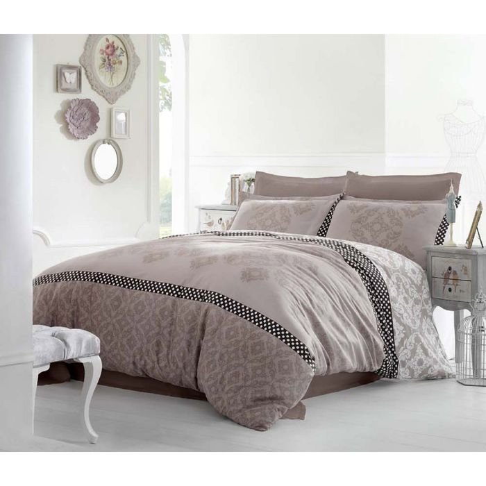 Постельное бельё ALONA 2 сп., 240х260, 200x220, 50х70-4 шт., сатин 125 г/м², цвет коричневый