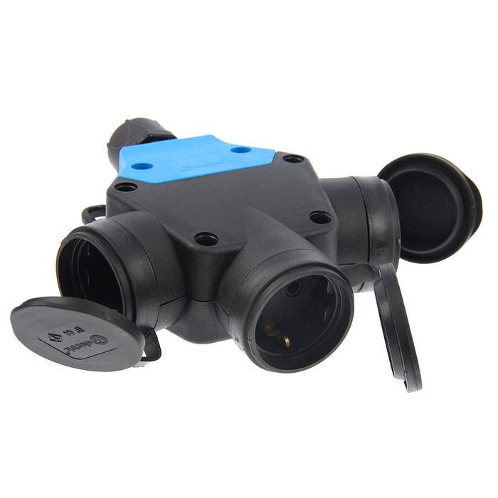 Разветвитель силовой T-plast, 16 А, трехместный, 3Р+Е, 250 В, каучук, IP 44, 31.01.314.0300,