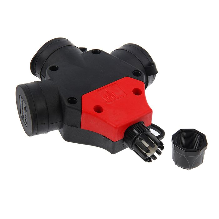 Разветвитель силовой, трехместный, трехфазный, каучук, IP 44, 16 А, 31.01.315.0300