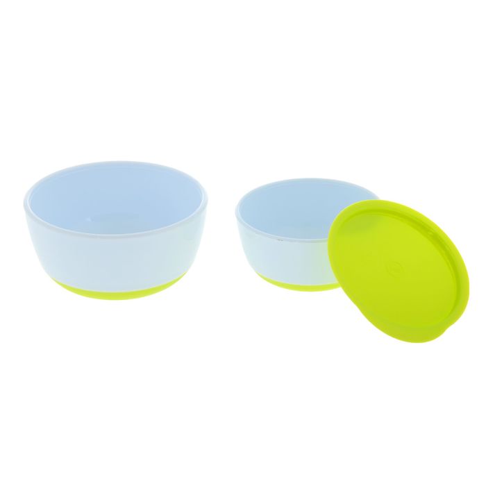 Набор детской посуды: глубокая тарелка, 2 шт., крышка, 1 шт., от 6 мес., цвет лайм