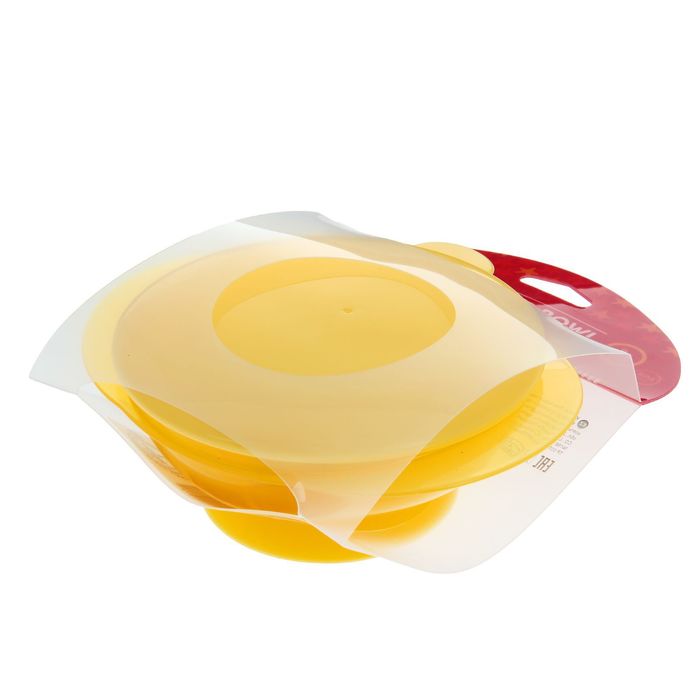 Миска детская на присоске, с крышкой, от 8 мес., цвет жёлтый