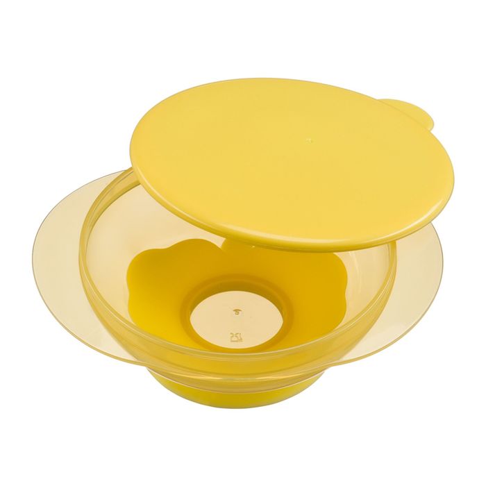 Миска детская на присоске, с крышкой, от 8 мес., цвет жёлтый
