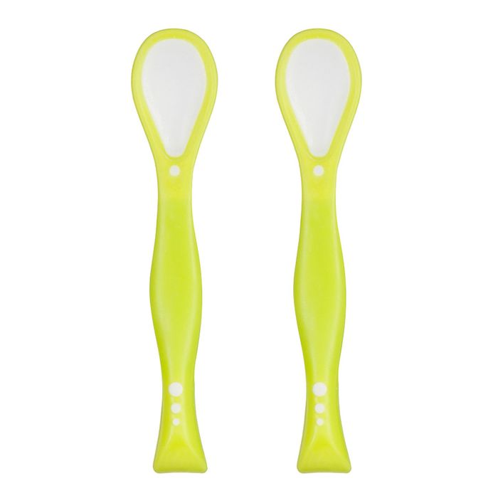 Ложки с гибкими ручками в наборе: 2 шт., от 4 мес., цвет лайм