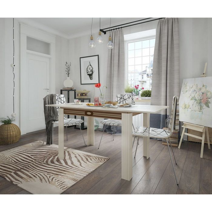 Стол обеденный Гермес 1 Ясень шимо темный / Ясень шимо светлый