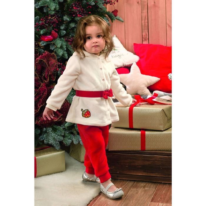 Комплект для девочки, возраст 3-6 месяцев, цвет молочный