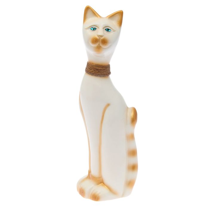 Копилка "Кот Васька" глянец, бело-золотая