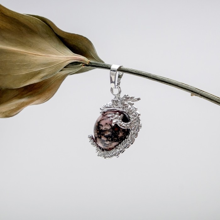 Подвеска дракон "Родонит"