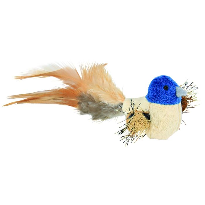 Игрушка Trixie "Птичка", 8см., плюш/перья.