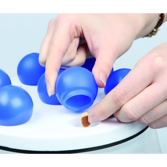 Развивающая Trixie "Солитер" игрушка для кошек, ø 20 см, белый/синий