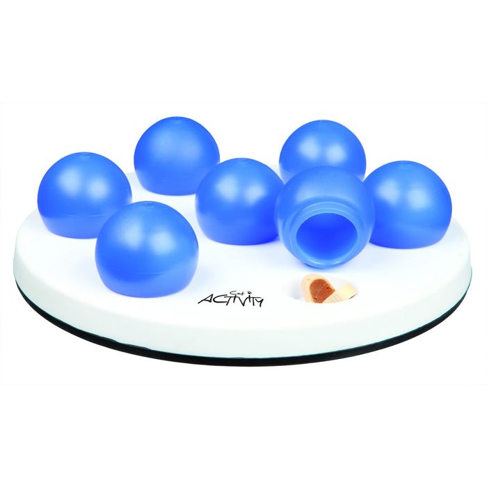 Развивающая Trixie "Солитер" игрушка для кошек, ø 20 см, белый/синий