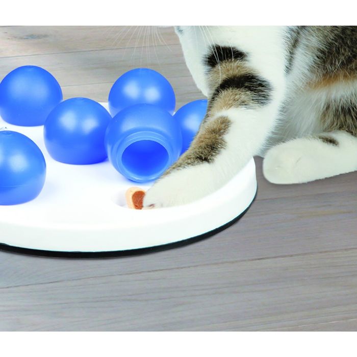 Развивающая Trixie "Солитер" игрушка для кошек, ø 20 см, белый/синий
