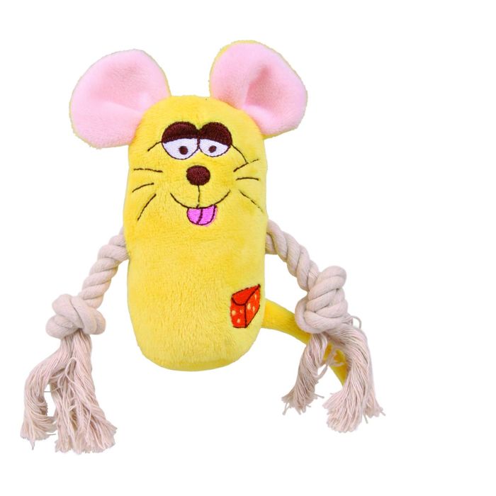 Набор пищащих игрушек Trixie с канатом , 13см., плюш, (4шт).