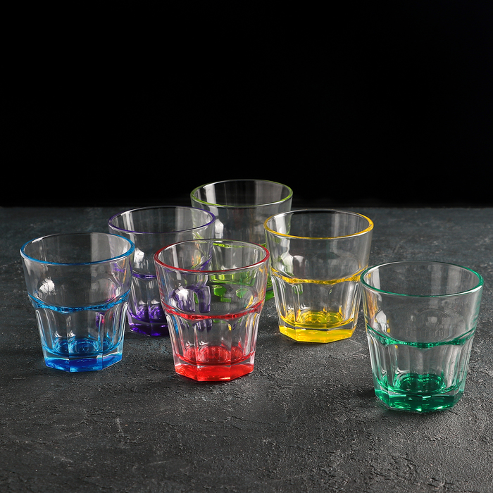 Набор стаканов 200 мл "Колормикс", 6 шт
