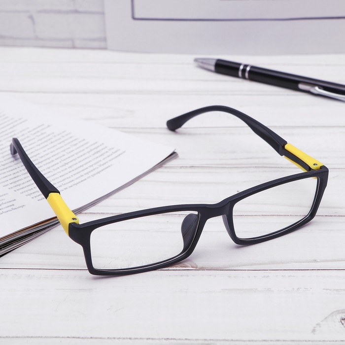 Очки "Компьютерные" прямоугольные, пластик, цветная дужка, цвет матовый МИКС