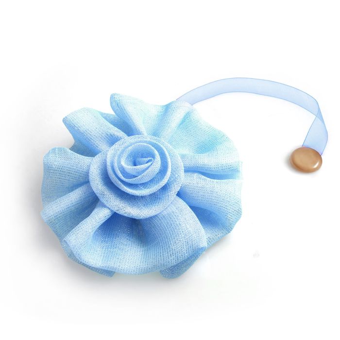 Подхват для штор на ленте "Цветок", d=15см, цвет голубой