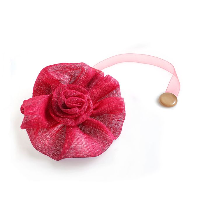 Подхват для штор на ленте "Цветок", d=15см, цвет малиновый