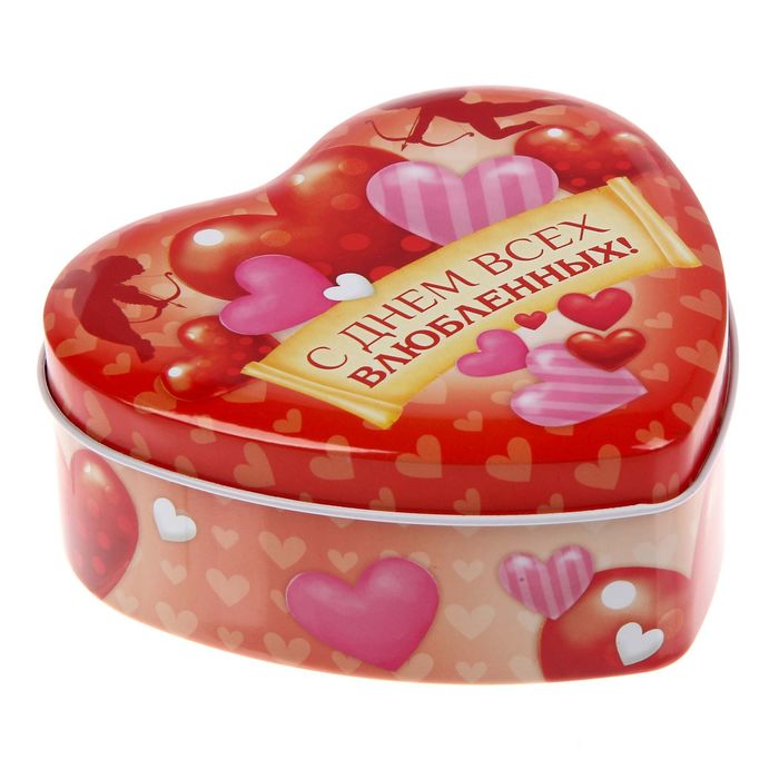 Набор мыльных лепестков в шкатулке-сердце "С днем всех влюбленных!", 5 бутонов и полотенце (20х20)