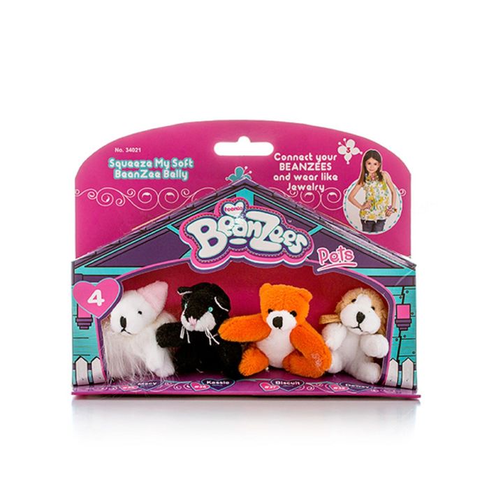 Плюшевый мини-набор "Мышка, котик, медведь, пёсик"