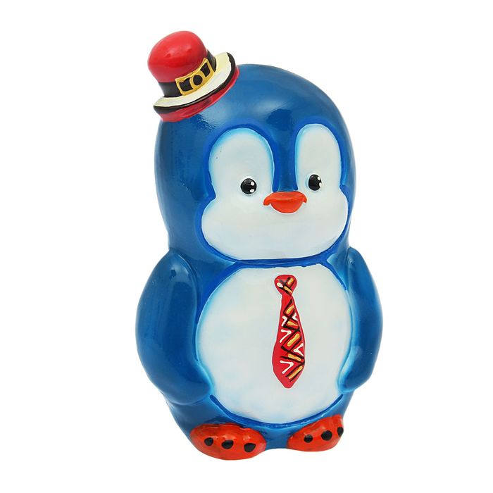 Копилка "Пингвинёнок Роман" глянец, синяя