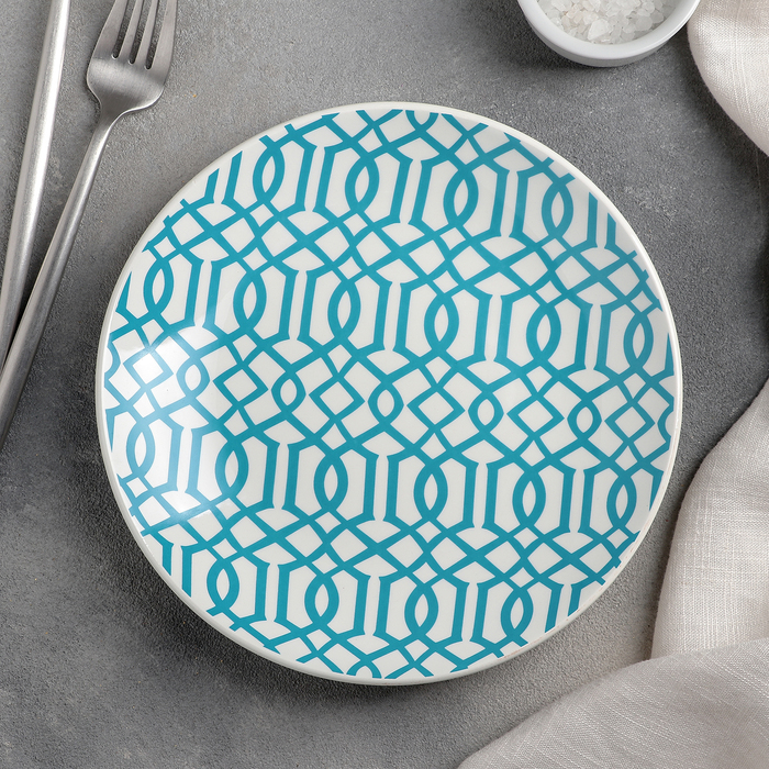 Тарелка мелкая 19 см "Соната. Лазурь", рисунок МИКС