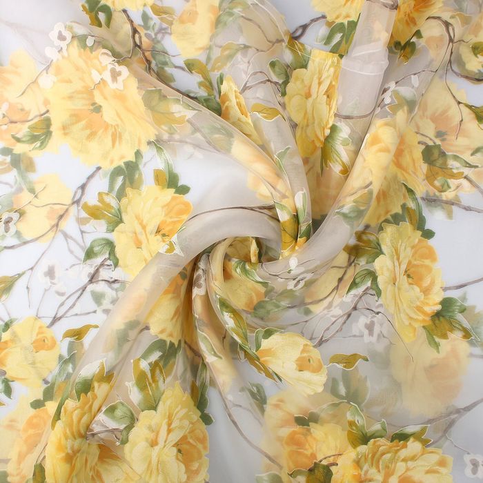 Тюль "Этель" Пионы, размер 250х270 см