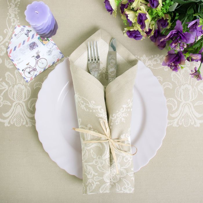 Столовый набор "Этель" Виолетта, скатерть 150х250 см, салфетки 45х45 см-10 шт.