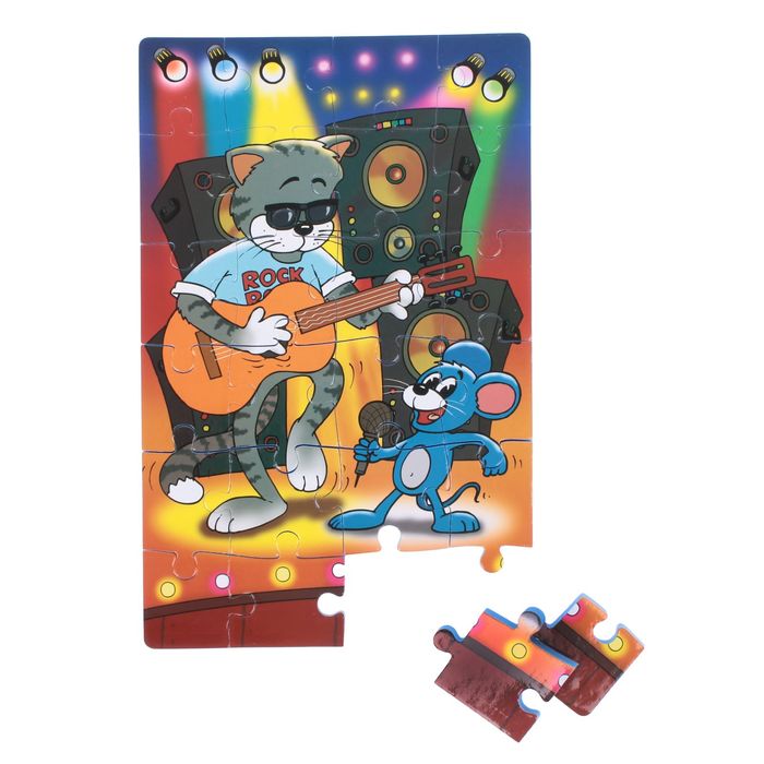 Мягкий Пазл "Музыканты. Кот и Мышь", 24 элемента