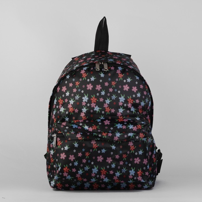 Рюкзак молодёжный, 1 отдел, наружный карман, цвет чёрный/разноцветный