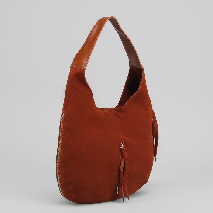 Сумка женская на молнии, 1 отдел с перегородкой, 2 наружных кармана, цвет рыжий