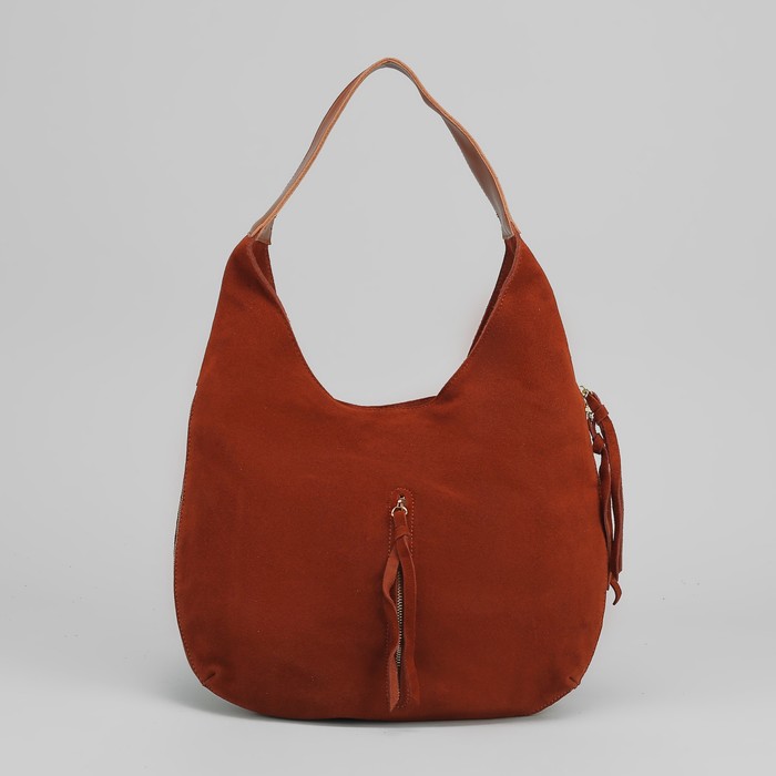 Сумка женская на молнии, 1 отдел с перегородкой, 2 наружных кармана, цвет рыжий