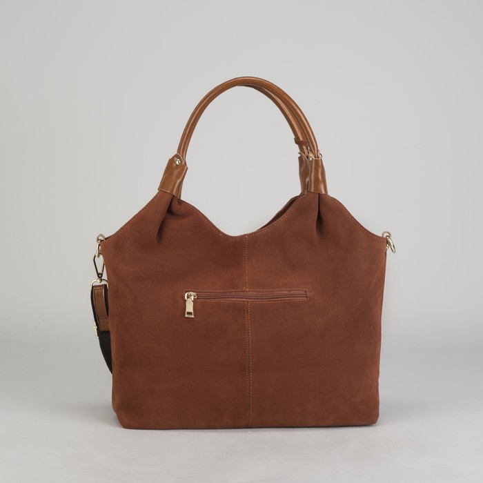 Сумка женская на молнии, 1 отдел, наружный карман, длинный ремень, цвет рыжий