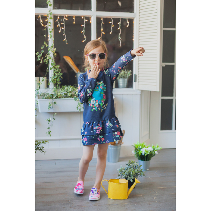 Платье для девочки "Незабудка", рост 116 см (60), цвет тёмно-синий