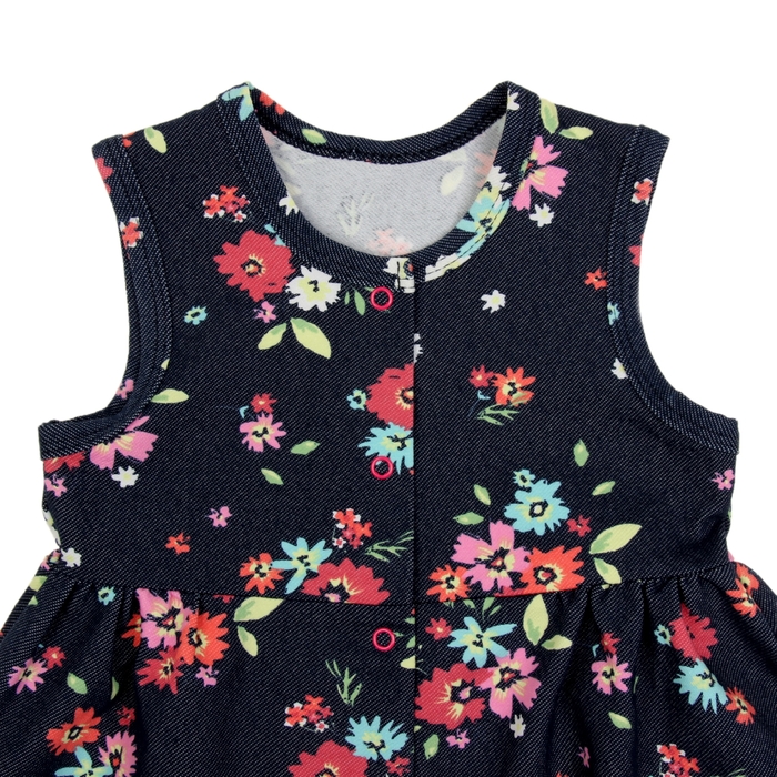 Сарафан для девочки "Незабудка", рост 110 см (56), цвет тёмно-синий, принт цветы